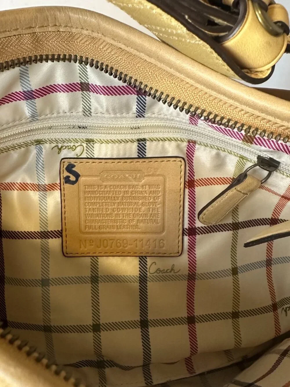 Coach Camel Leather Hobo Shoulder Bag